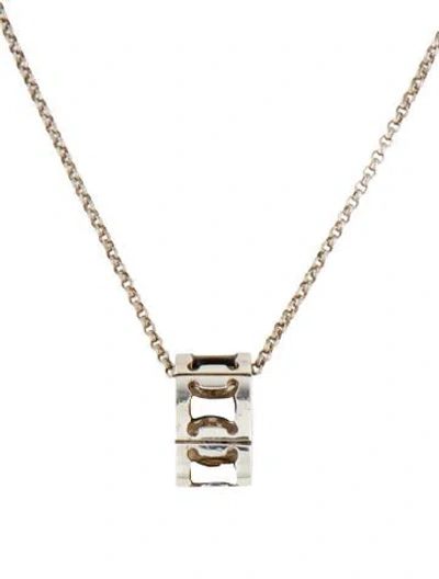 Pre-owned Celine Mother Of Pearl Pendant Necklace, 16.5" In Multi