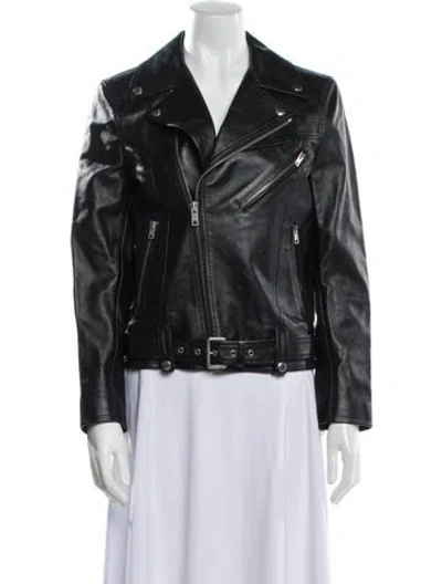 Pre-owned Celine Moto Biker Calfskin Biker Jacket W/ Tags In Black