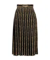 Celine Mulberry Silk Crepe Pleated Skirt In Black