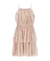 Celine Mulberry Silk Printed Short Dress In Pink