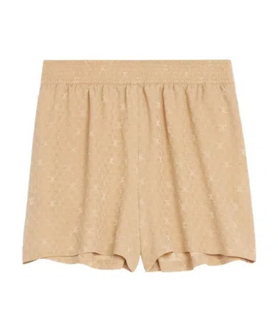 Celine Mulberry Silk Shorts In Nude