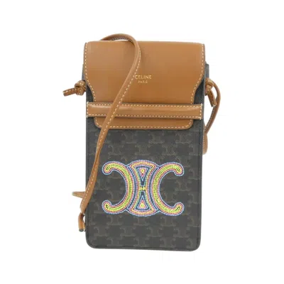 Pre-owned Celine Multi-color Coated Canvas Leather Phone Wallet ()