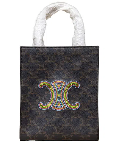 Celine Multicolor Canvas Mini Vertical Cabas Tote - '20s In Black