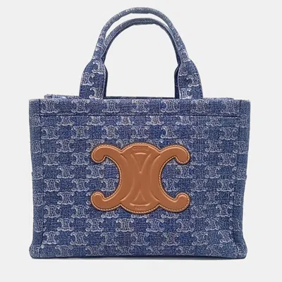 Pre-owned Celine Multicolor Denim Cabas Bag Small