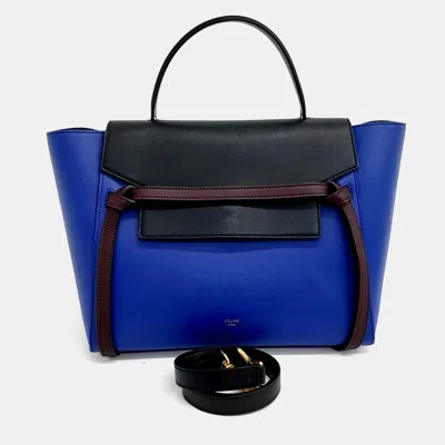 Pre-owned Celine Multicolor Leather Belt Bag Mini In Blue