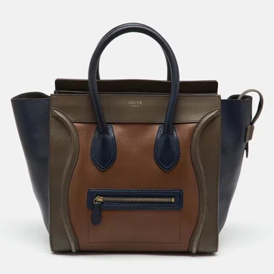 Pre-owned Celine Multicolor Leather Mini Luggage Tote