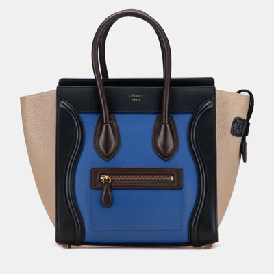 Pre-owned Celine Multicolor Micro Tricolor Leather Luggage Tote