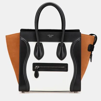 Pre-owned Celine Multicolor Micro Tricolor Nubuck And Calfskin Luggage Tote