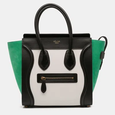 Pre-owned Celine Multicolor Micro Tricolor Nubuck And Calfskin Luggage Tote