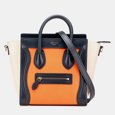 Pre-owned Celine Multicolor Nano Tricolor Leather Luggage Tote