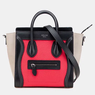 Pre-owned Celine Multicolor Nano Tricolor Luggage Tote