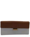 Celine Multicolor Sheep Leather Bicolour Clutch (authentic Pre-loved) In Brown