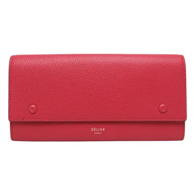 Pre-owned Celine Multifunction Leather Wallet () In Red