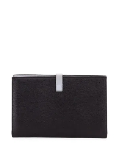 Pre-owned Celine Multifunction Strap Wallet Leather Large Small Wallets In Blue