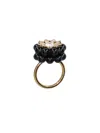 Celine Céline "mûre Heirlooms" Rhinestone Ring Gold-tone In Gold