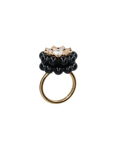 Celine Céline "mûre Heirlooms" Rhinestone Ring Gold-tone