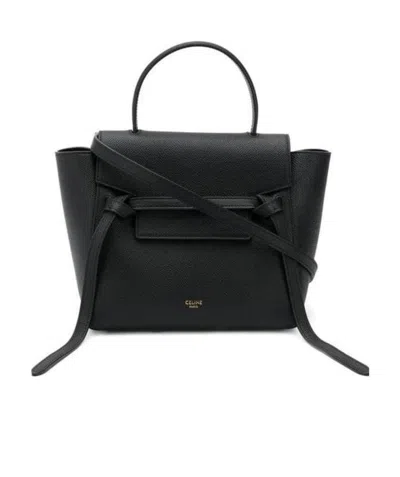 Celine Nano Belt Shoulder Bag In Black