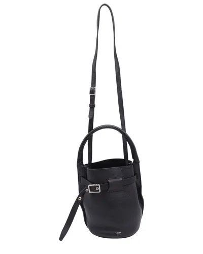 Pre-owned Celine Nano Big Bag Bucket In Black Calf Leather (authentic Pre-loved)