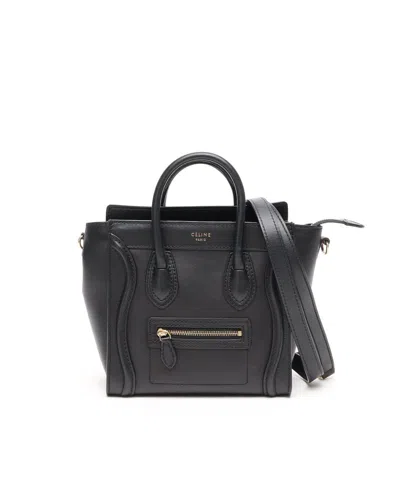Celine Black Smooth Calfskin Leather Nano Luggage