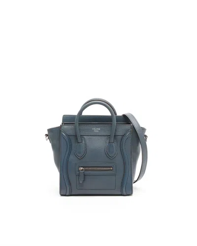 Celine Céline Nano Luggage Bag In Blue
