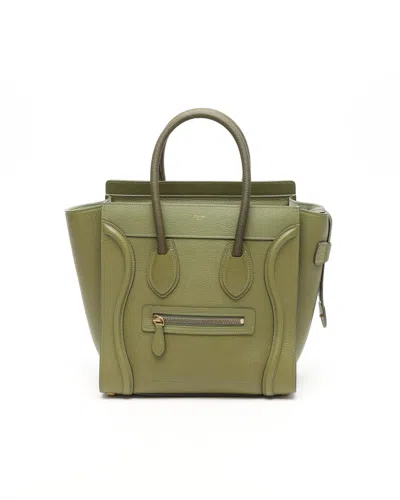 Celine Céline Nano Luggage Bag In Green