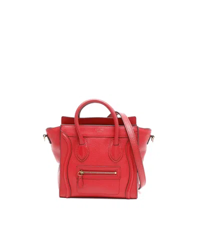 Celine Céline Nano Luggage Bag In Red