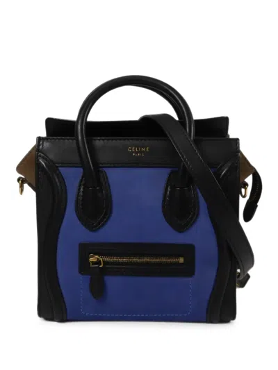 Celine Nano Luggage Tote Bag In Purple