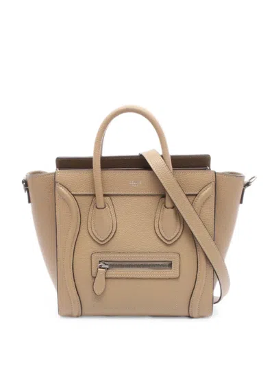 Celine Nano Luggage Tote Bag In Neutral