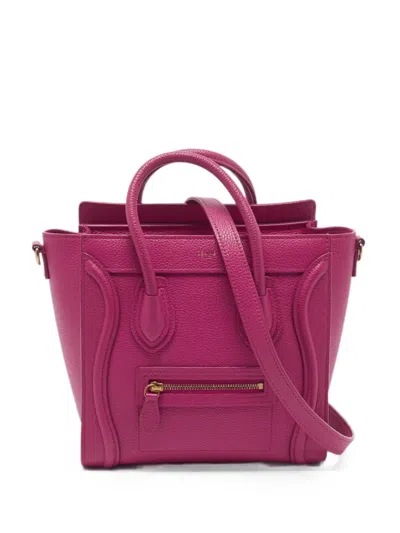 Pre-owned Celine Nano Luggage Tote Bag In Pink