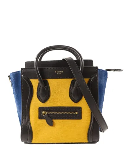 Pre-owned Celine Nano Luggage Tote Bag In Yellow