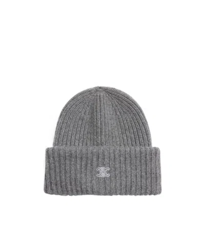 Celine Narrow Beanie In Gray