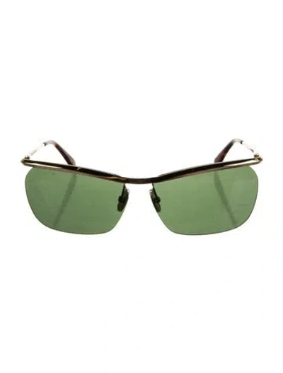Pre-owned Celine Narrow Tinted Sunglasses In Brown/gold/green