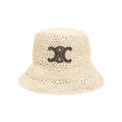 Celine Natural Logo Bucket Hat In Neutral