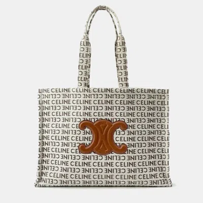 Pre-owned Celine Natural Tan Canvas Tote Bag