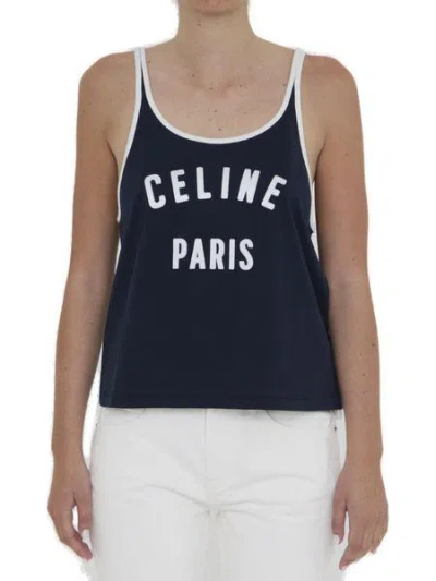 Celine Navy Blue And White  Paris Top For Women