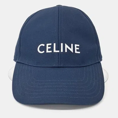 Pre-owned Celine Navy Blue Cotton Cap