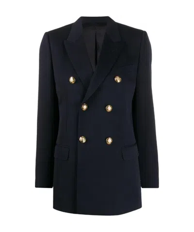 Celine Navy Blue Double-breasted Suit Jacket