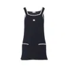 Celine Navy Blue Triomphe Cotton Mini Dress In Black