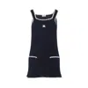 Celine Navy Blue Triomphe Cotton Mini Dress In Black