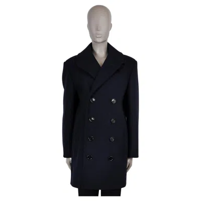 Pre-owned Celine Navy Blue Wool 2020 Twill Peacoat Coat Jacket 40 M