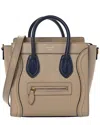 Celine Navy Dune Drummed Leather Bicolor Micro Luggage Micro Tote (authentic  Pre-loved)