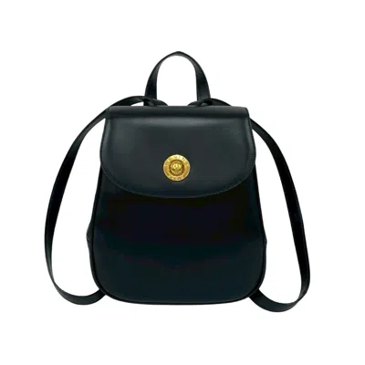 Pre-owned Celine Navy Leather Backpack () In Blue