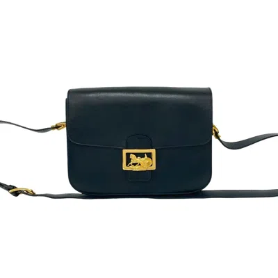Pre-owned Celine Navy Leather Pochette Shoulder Bag () In Blue
