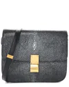 Celine Navy Leather Stingray Medium Classic Box Flap Bag (authentic Pre-loved)