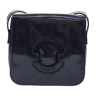 Pre-owned Celine Céline Navy Patent Leather Shoulder Bag ()
