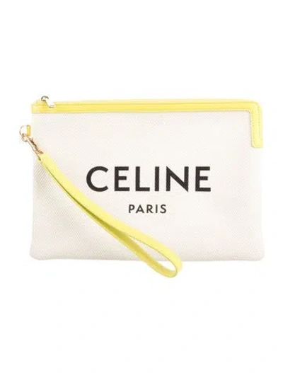 Pre-owned Celine Neon Canvas Wristlet In Multi