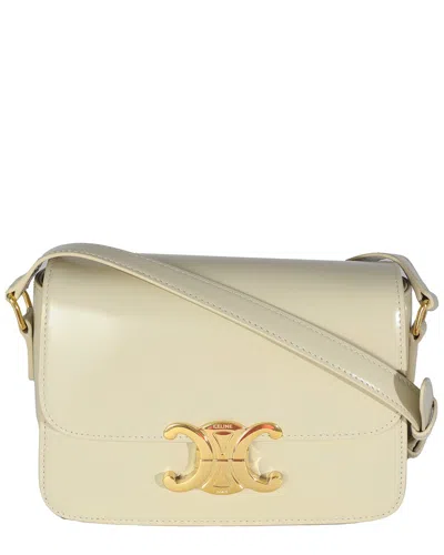 Celine Neutral & White Shiny Calfskin Classique Triomphe Bag (authentic Pre-  Loved)