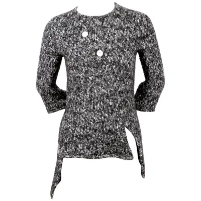 Pre-owned Celine New 2014  By Phoebe Philo Boucle Knit Runway Sweater In Gray