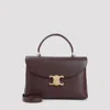 Celine Medium Nino Shoulder Bag With Top Handle In Burgundy