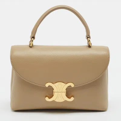 Pre-owned Celine Nino Teen Beige Leather Top Handle Bag